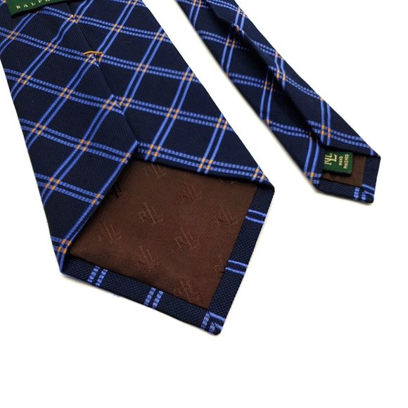 Ralph Lauren Mens Dress Tie 100% Imported Silk Accessory Business Office Blue - Picture 5 of 6